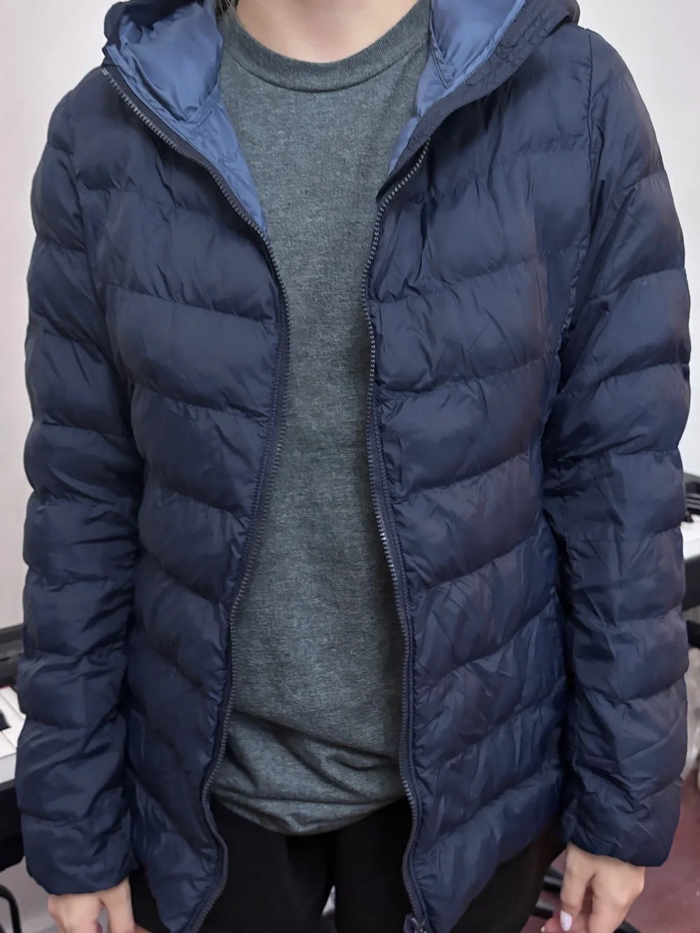 Uniqlo Navy Hooded Puffer Jacket for Kids